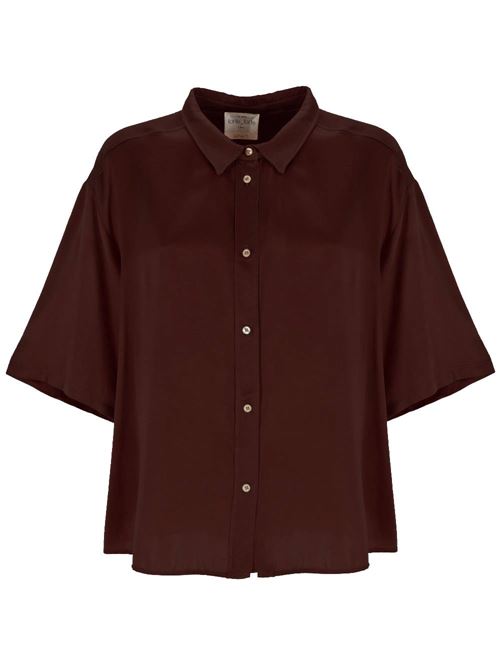 Camicia in seta marrone cacao Forte forte | 120693006